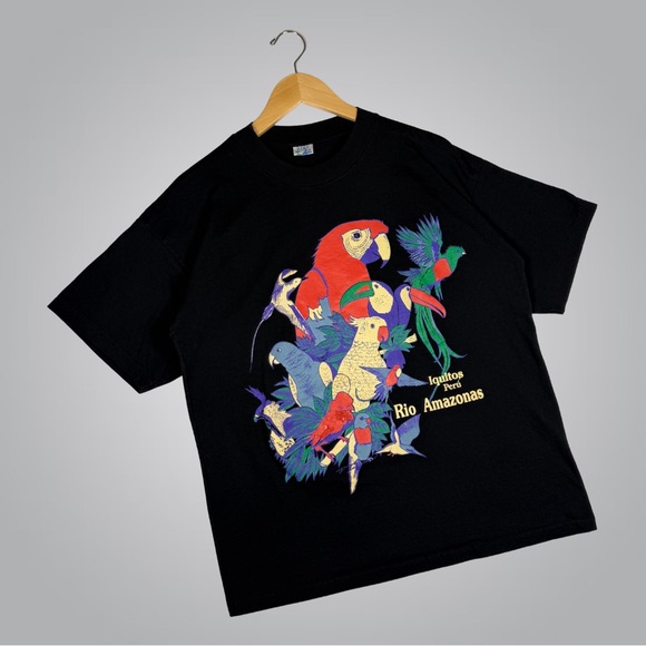 Vintage Single Stitch Kike Iquitos Peru Rio Amazonas Men’s Graphic Tee XL - Picture 2 of 12